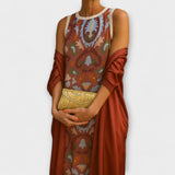 Antónia – Elegáns hosszú ruha hozzáillő kabáttal