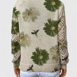 Bernadett - Virágmintás kötött felső