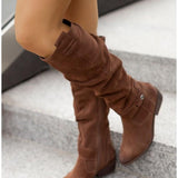 Eszter – kényelmes, meleg bőrszínű vadbőr csizma nőknek