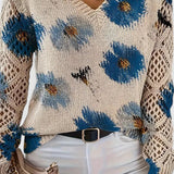 Bernadett - Virágmintás kötött felső